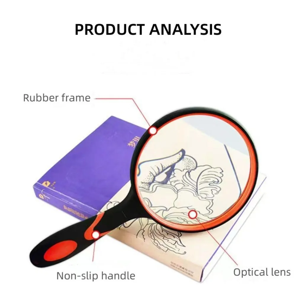 Imagem -05 - Lupa hd Glass Rubber Handle Magnifier Real Handheld Lupa para Idosos e Crianças a Ler Livros e Jornais 10x
