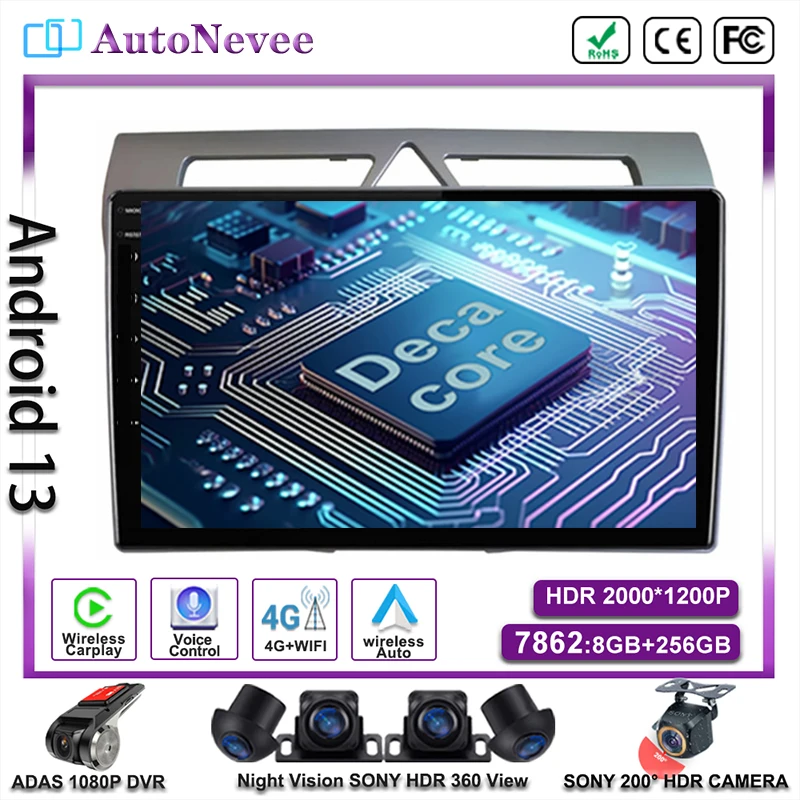 Android 14 Car Stereo Radio Autoradio lettore multimediale For KIA Morning 2008 - 2010 navigazione automatica GPS Carplay