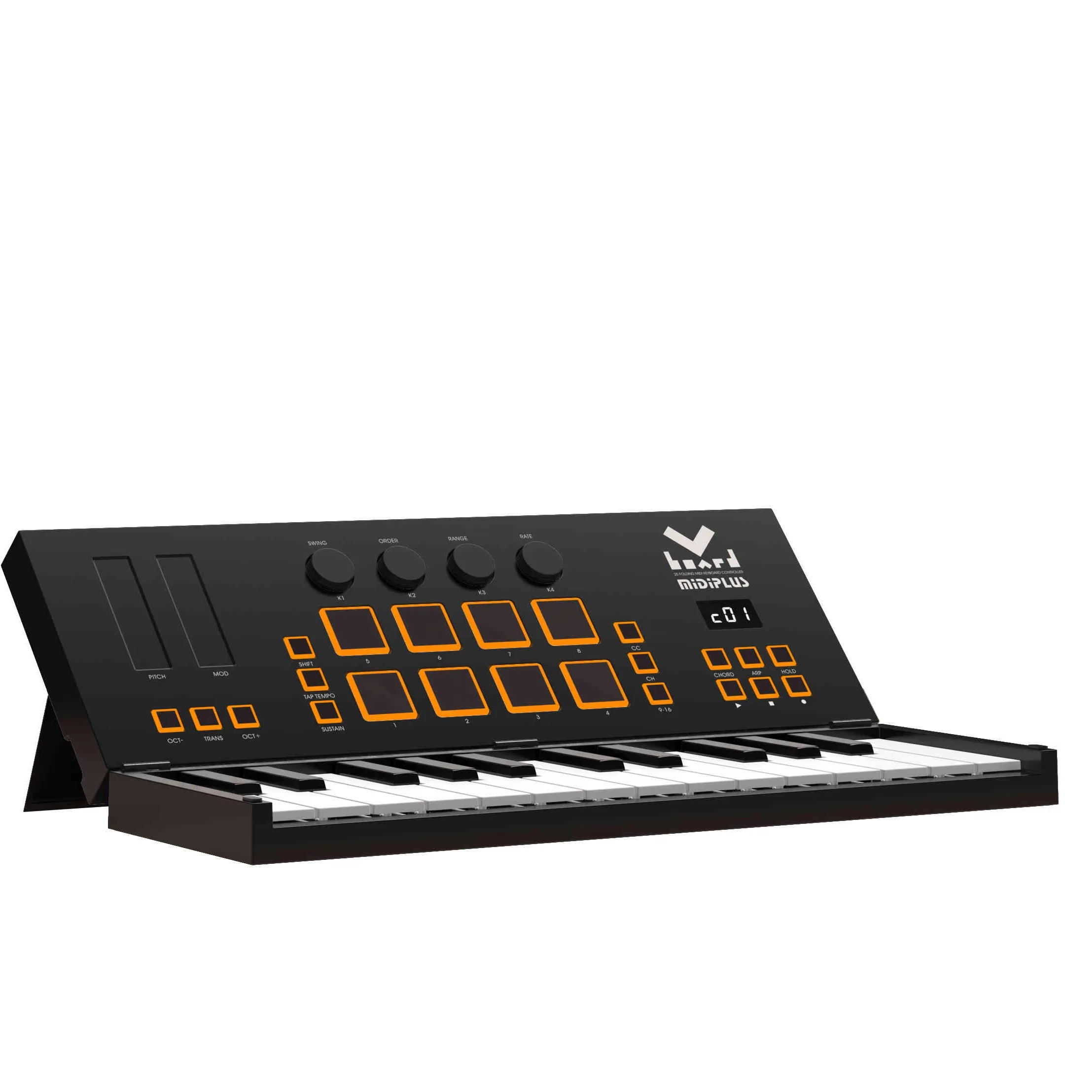 

Efficient Vboard 25 Mobile Mini Electronic Music Workstation 25-Key Foldable Midi Controller With Integrated Pads