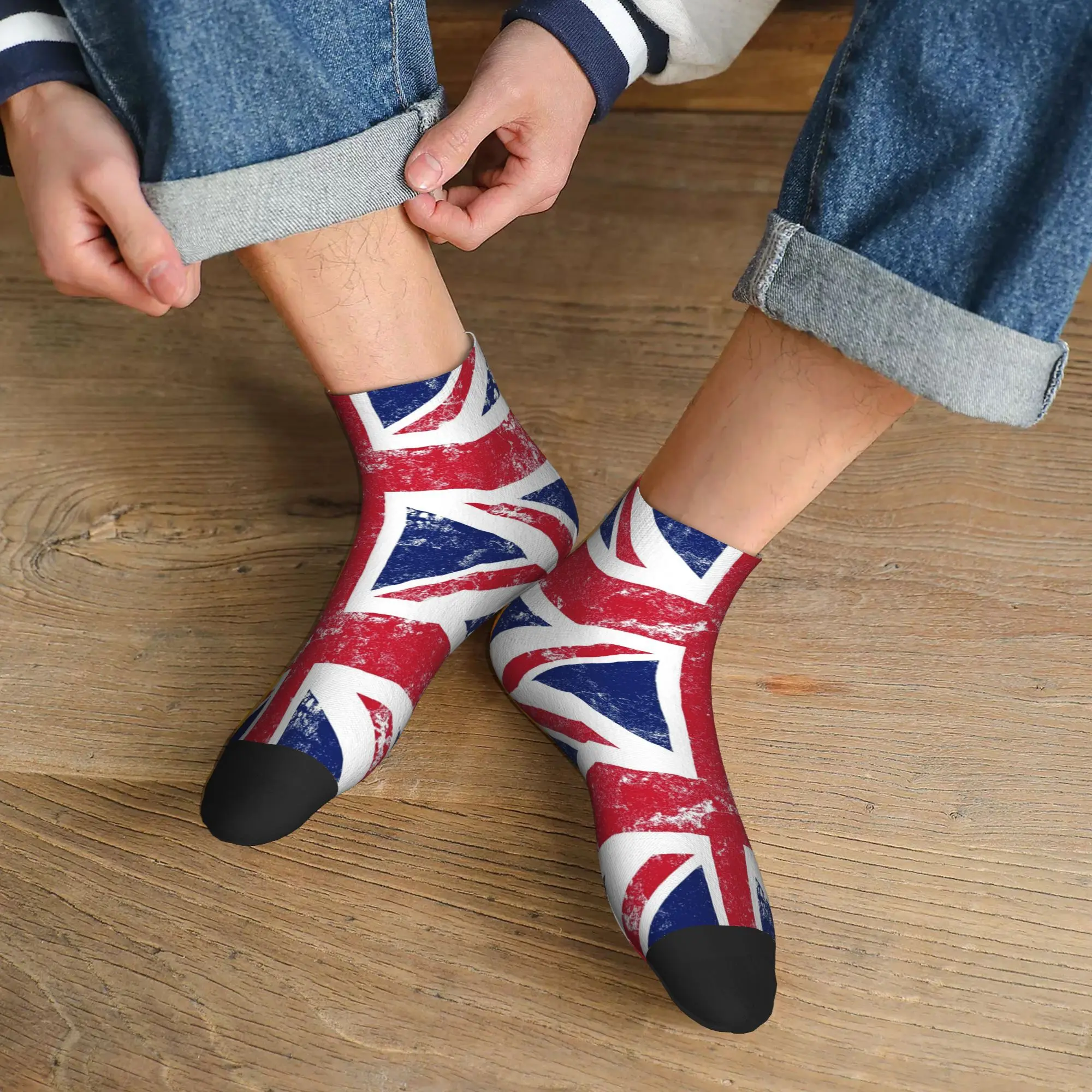 Calzini con bandiera Union Jack in difficoltà per tutte le stagioni Calzini super morbidi Harajuku Calze alla moda per uomo Donna Regali di Natale