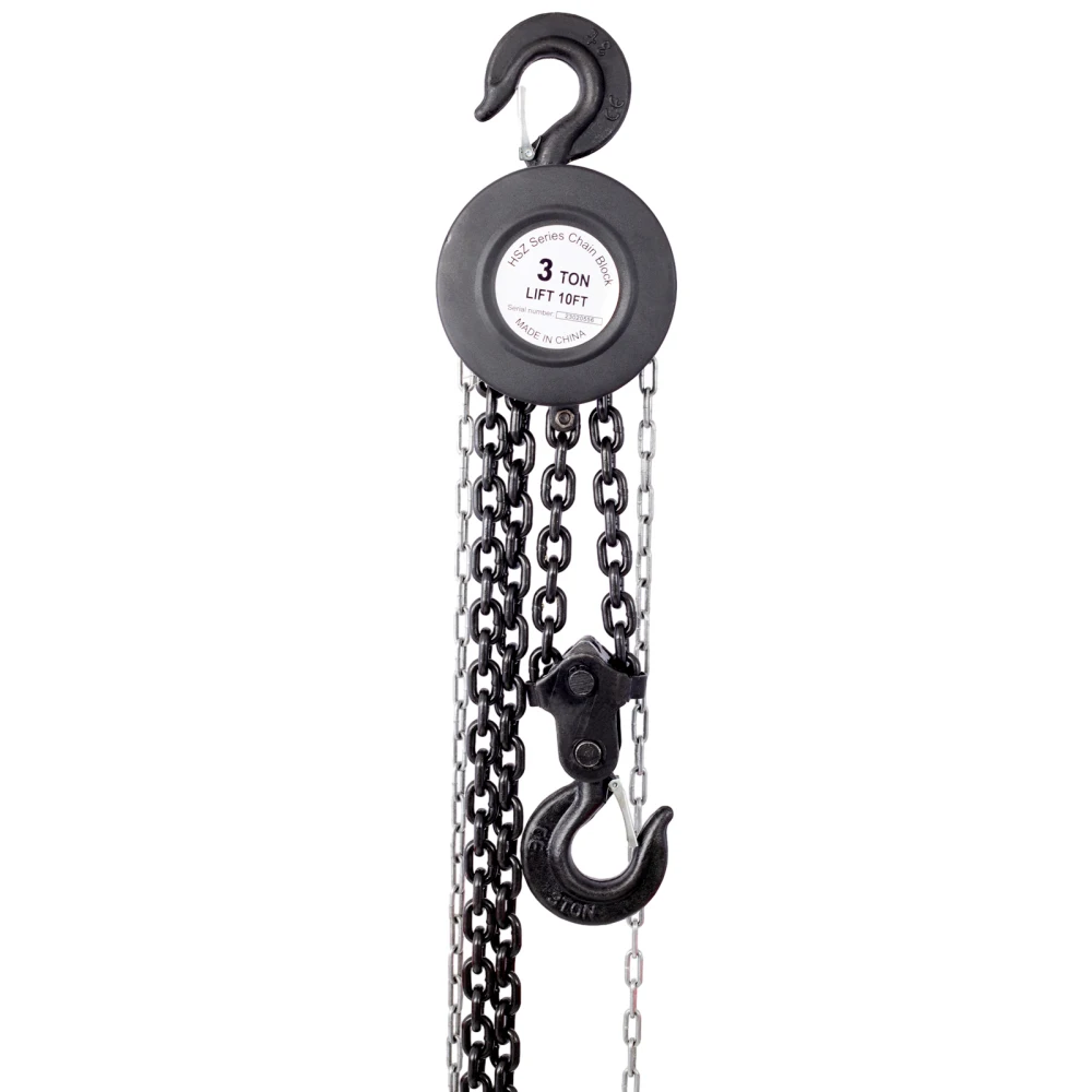 Hand Chain Hoist 4400 lbs 2 Ton Capacity Chain Block Manual Hand Chain Block Industrial-Grade Steel Construction Hardware