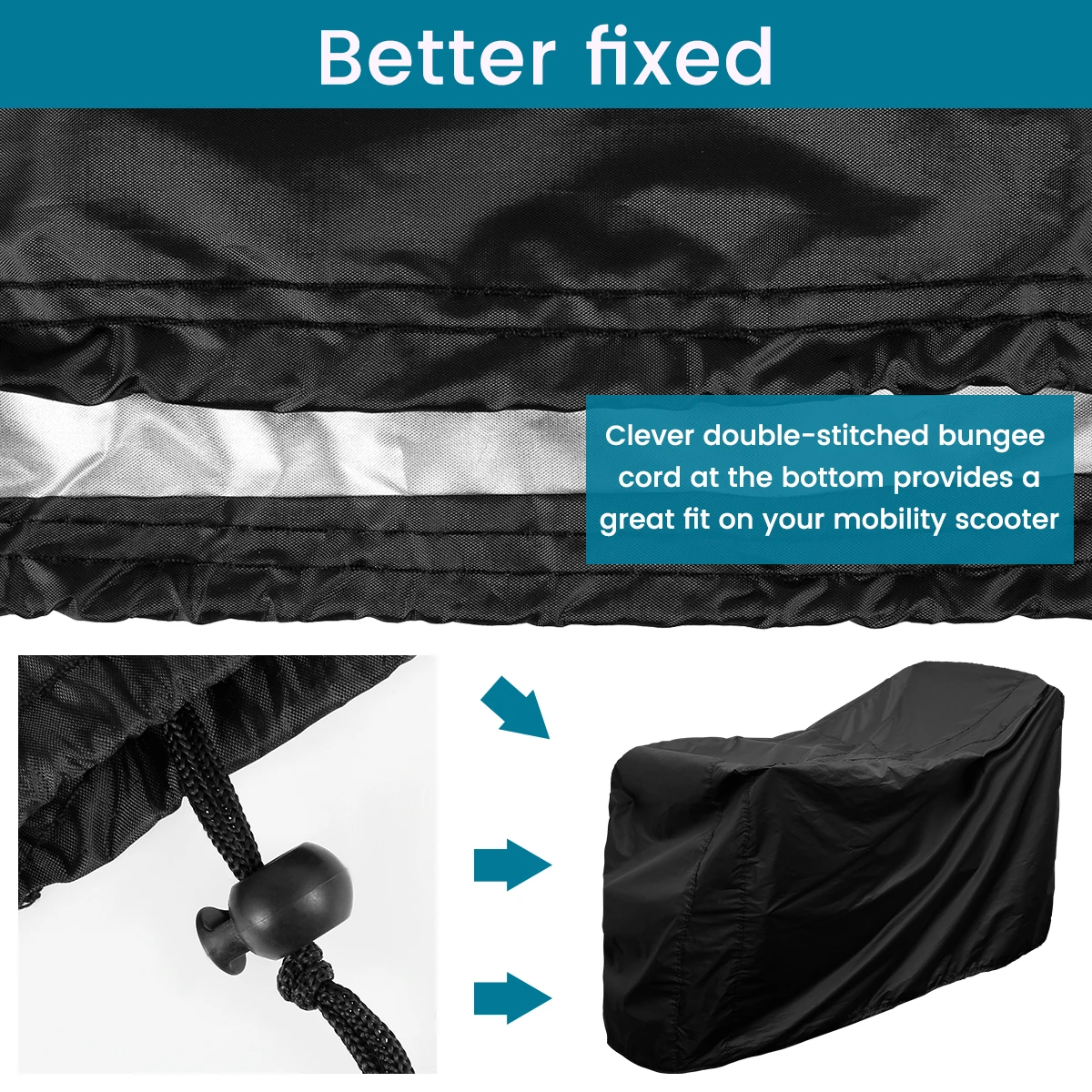Mobility Scooter Cover 190D Oxford Fabric Rain Protector Waterproof Wheelchair Storage Cover from Dust Dirt Snow Rain Sun Rays