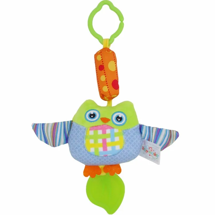 Bird Fun 39cm BB Device Newborn Cartoon Teether Wind Bell Doll Gift Plush Kids Happy Monkey Cognition Infant Soft Baby Toy