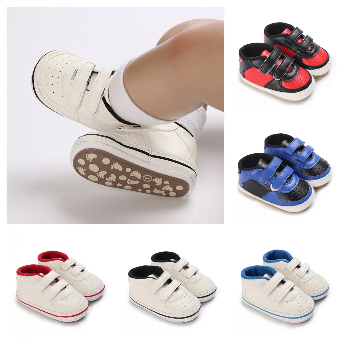 New Spring And Autumn Newborn Boys Anti Slip Walking Shoes Comfortable Low Top Colored Breathable Sports Shoes For Boys