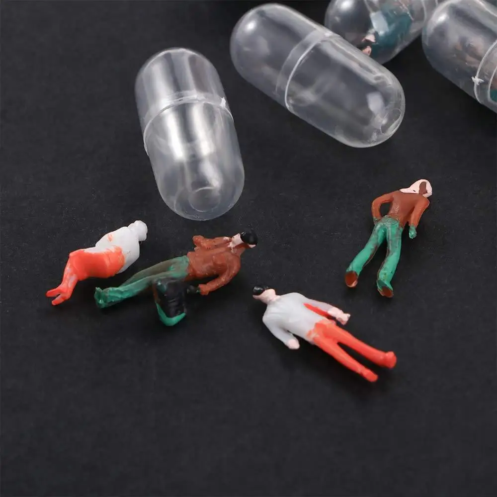 20Pcs Transparent Capsule Shell Plastic Pill Container Medince Pill Cases Bottle Splitters Capsule Figurines DIY Accessories