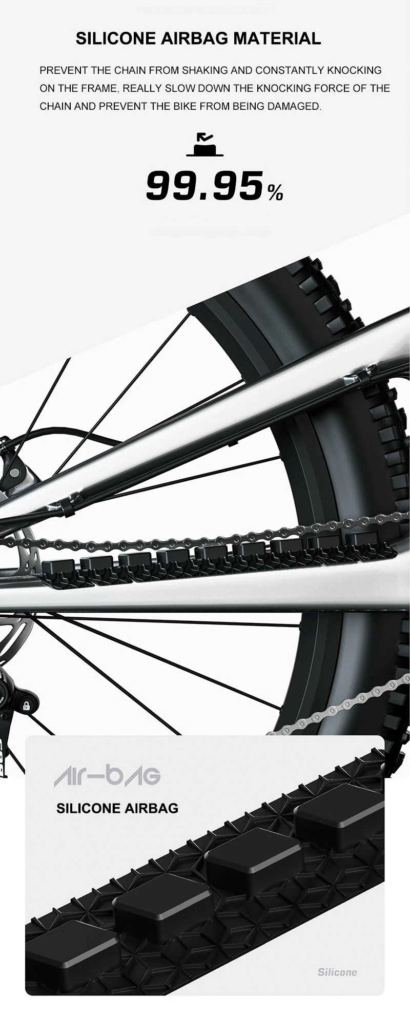 ENLEE 3D MTB Rennrad Silikon Kette Fahrrad Rahmen Wachen Selbstklebende Fahrrad Rahmen Abdeckung Schutz Für Scratch Zubehör – Detail 5