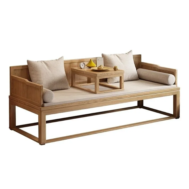 2025 new solid wood Arhat bed new Chinese sofa bed combination Zen living room classical folk sleep collapse