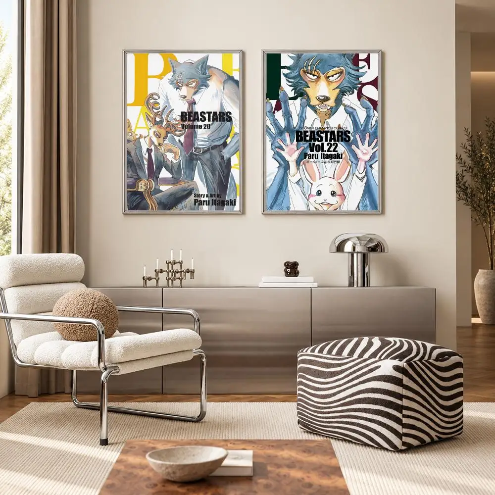 Dark Animal Drama Anime BEASTARS Poster Self‑Adhesive Waterproof PP Poster Coffee Bar Wall Art Home Decor