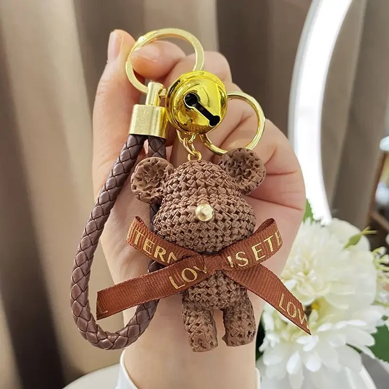 Creative Bear Keychain Cute Bear Keychain Jewelry Resin Trinket Kids Girls Gift Women Bag Charms Phone Doll Pendant Car Keyring image 2