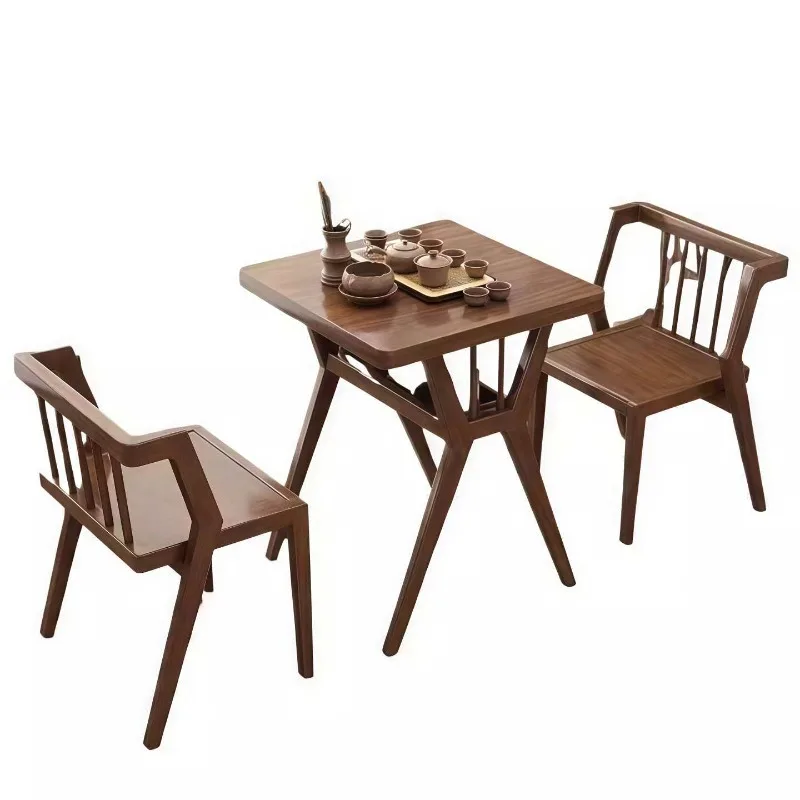 Balcony one table and two chairs three-piece set of solid wood tables and chairs, small apartment Nordic living room home