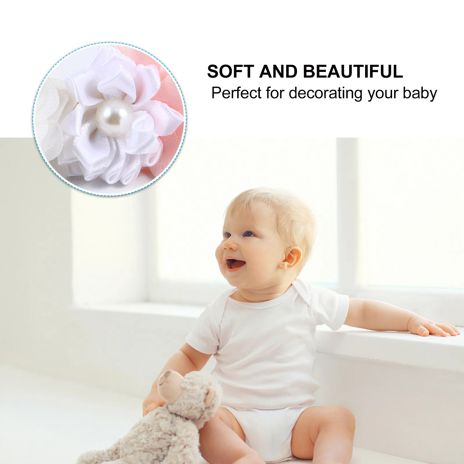 

1Set Infant Lace Romper and Headband Outfit Soft Stretchable Material Exquisite Detailing for Newborn Photography Props Memorial
