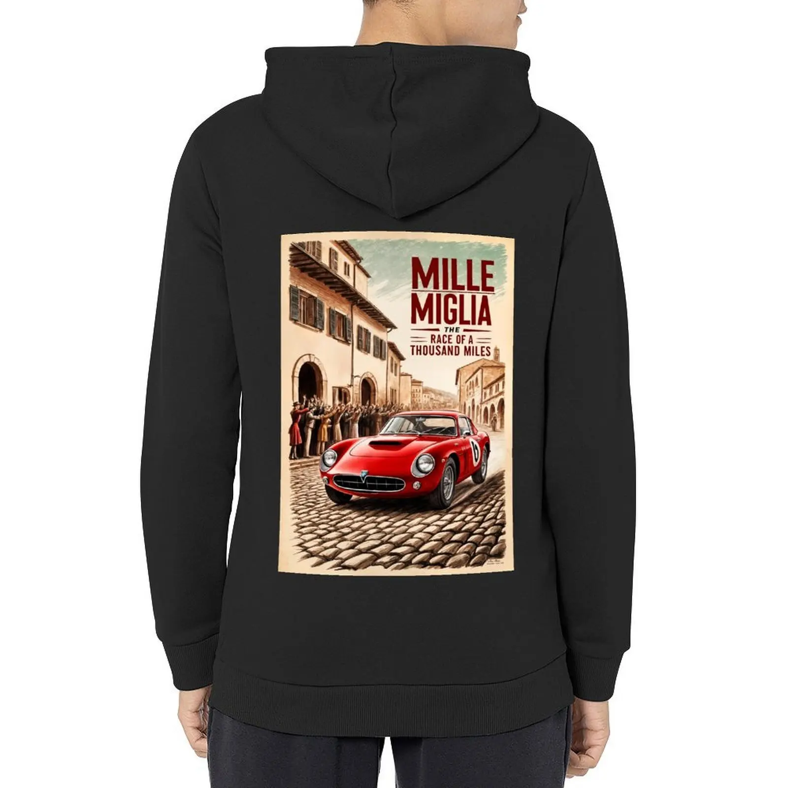 

Mille Miglia Poster: A Vintage Racing Legend Hoodie men's autumn clothes aesthetic clothing mens clothing tracksuits