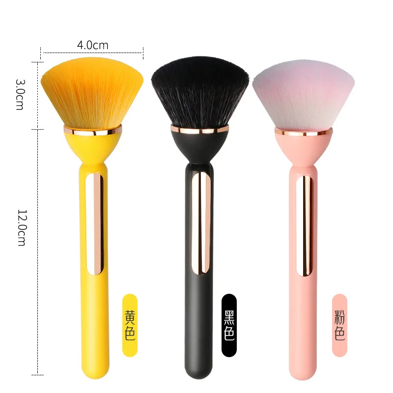 Large Coverage Mineral Powder Brush Soft Synthetic Fiber Face Flat Kabuki Pressed Powder Mineral Blush Brush