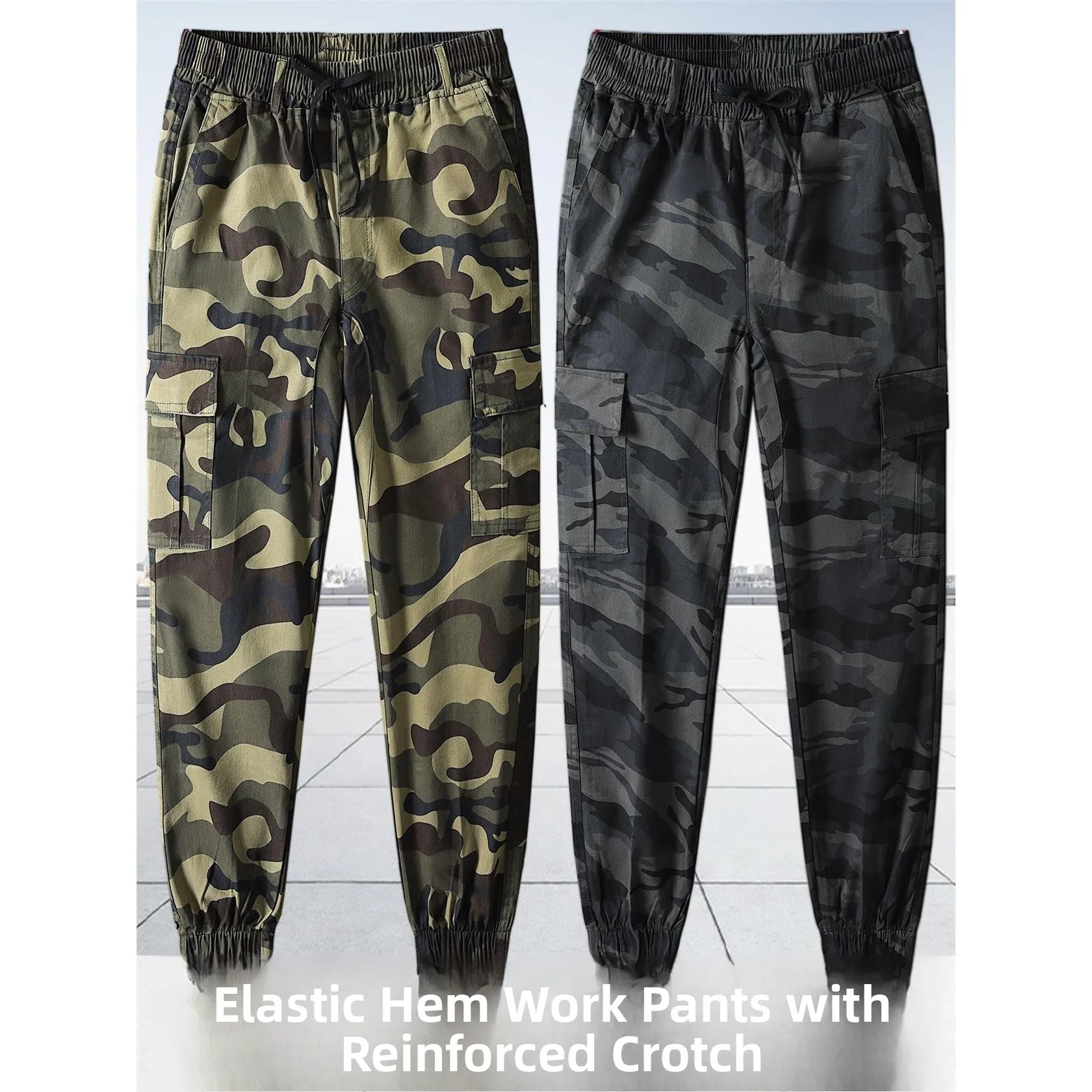 Spring Autumn Pure Cotton Outdoor Casual Pants Workwear Camouflage Trousers Wear Resistant Sports Long Trousers