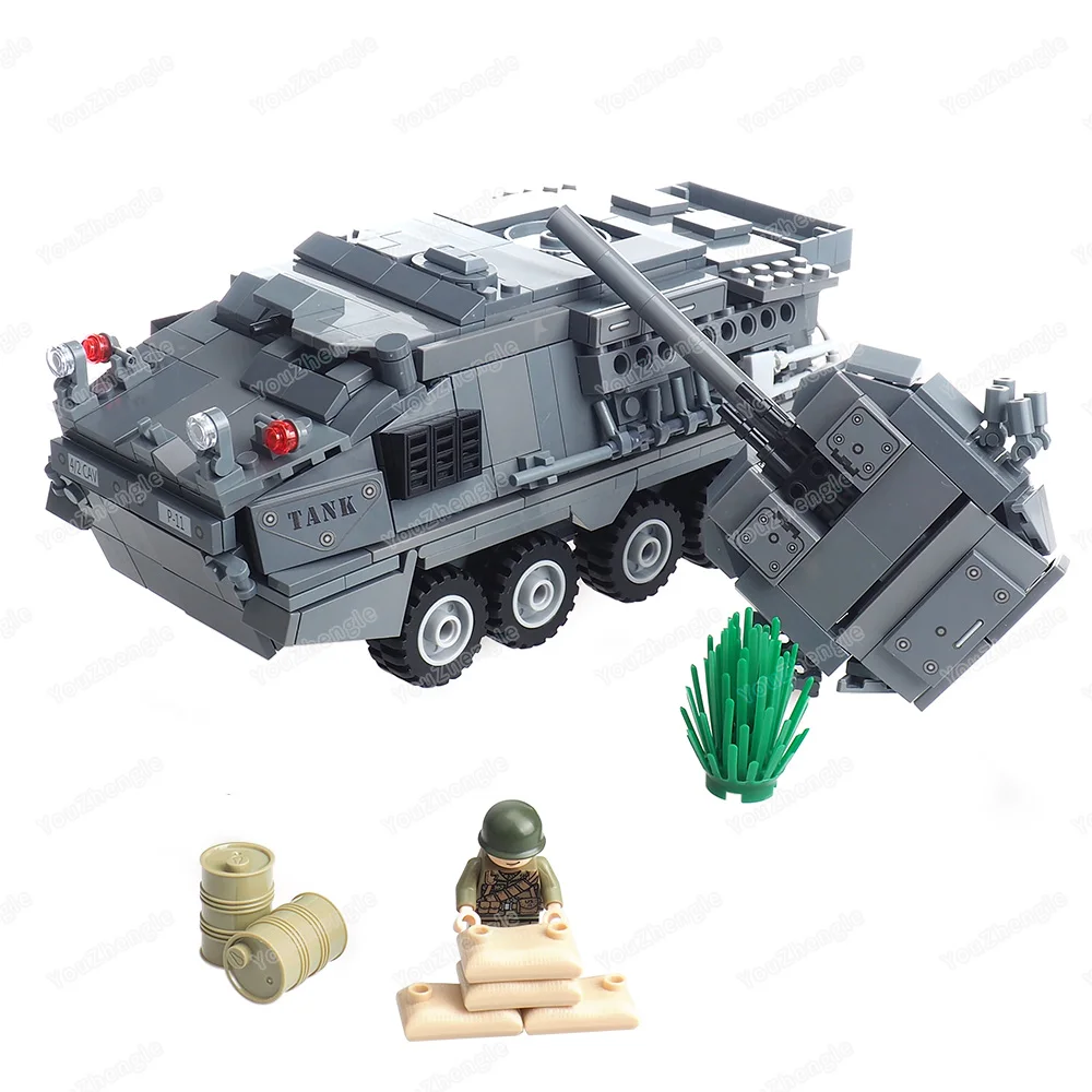 Dragoon infanterie M1296 bloc de construction de voiture de guerre assemblage MOC WW2 figurines armes militaires armure à roues scène modèle cadeaux garçon jouets