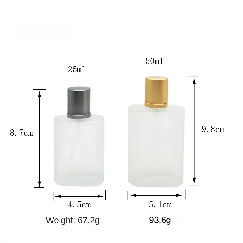 25/50/100ml Screw Top Sandblasted Glass Perfume Bottle Liquid Empty Dispenser Bottle Пустые флаконы с тонким мистом для макияжа