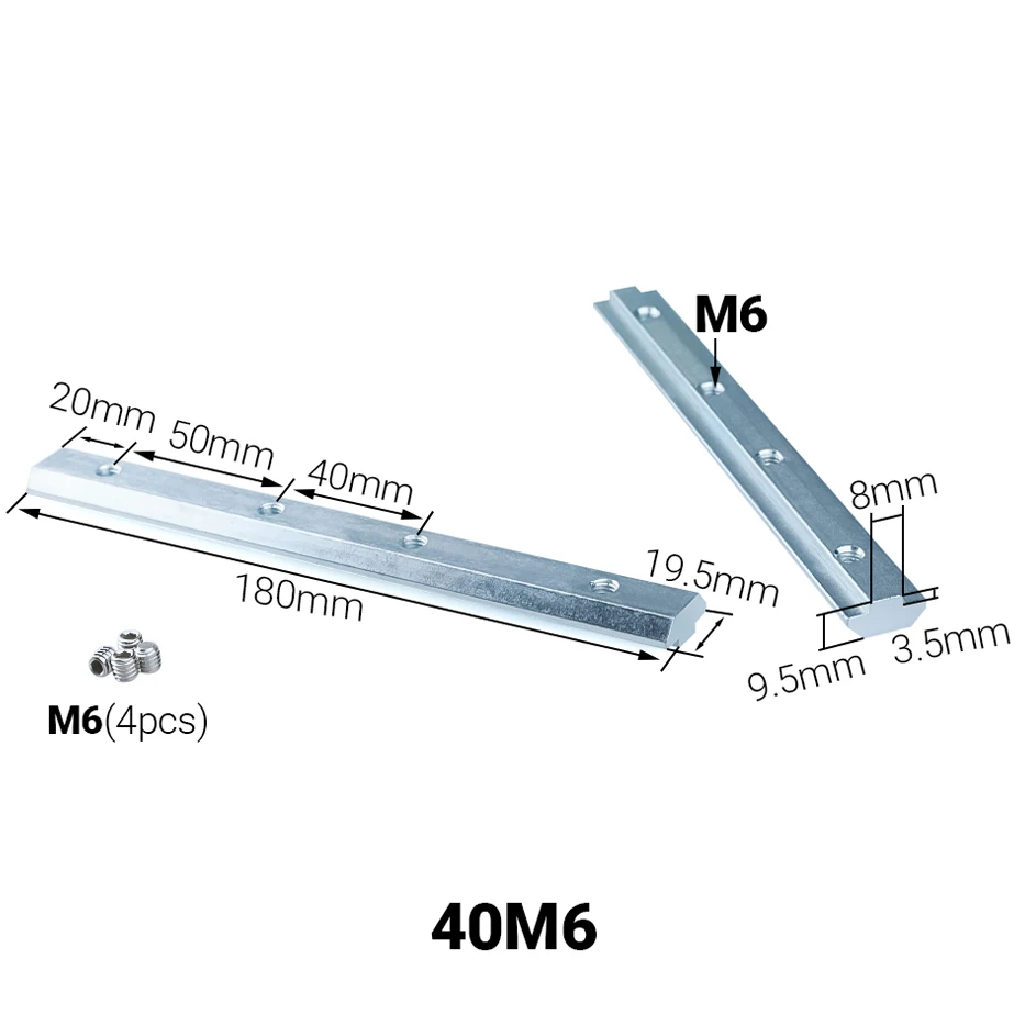 8 Stücke 2020 3030 4040 4545 180 Grad Aluminiumprofil Gerade Verbindung Innenverbinder Armaturen Streifen Nutverbindung Stoßverbindung – Detail 3