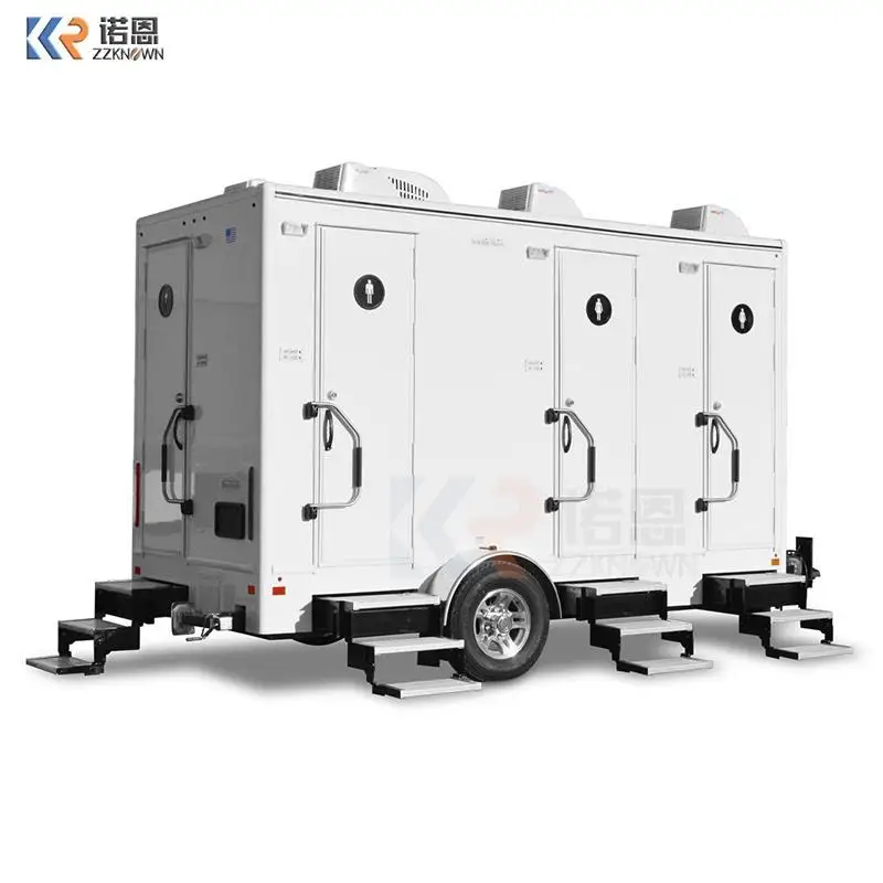 Outdoor Portable Bathroom Unit Shower Car Trailer Toilet Portable Public Potty Mobile Toilet On Wheel For Party