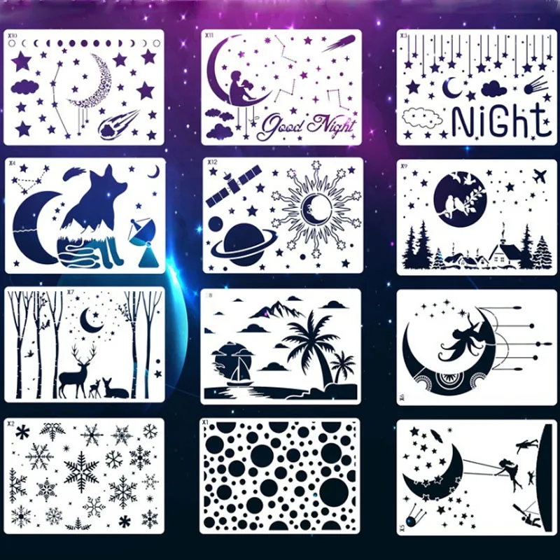 29x21cm Starry Sky Stencils DIY Layering Wall Painting Scrapbooking Coloring Embossing Album Decorative Reusable Template