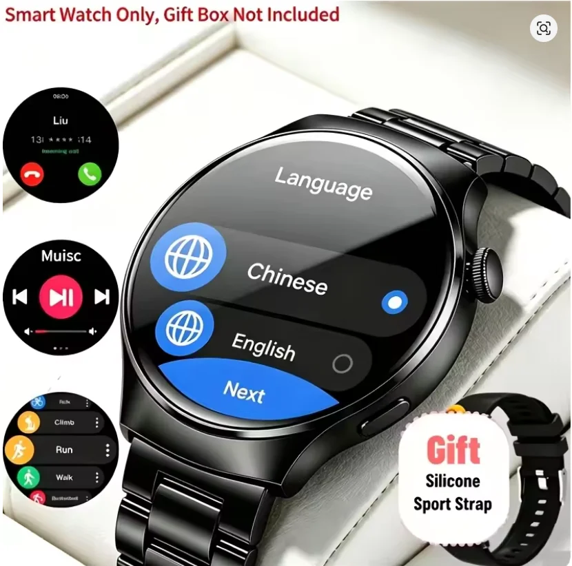Latest Smartwatch, Premium, 1.5-Inch Touchscreen, Sports Watch, Men'S Watch with Incoming Call/Message Reminders,