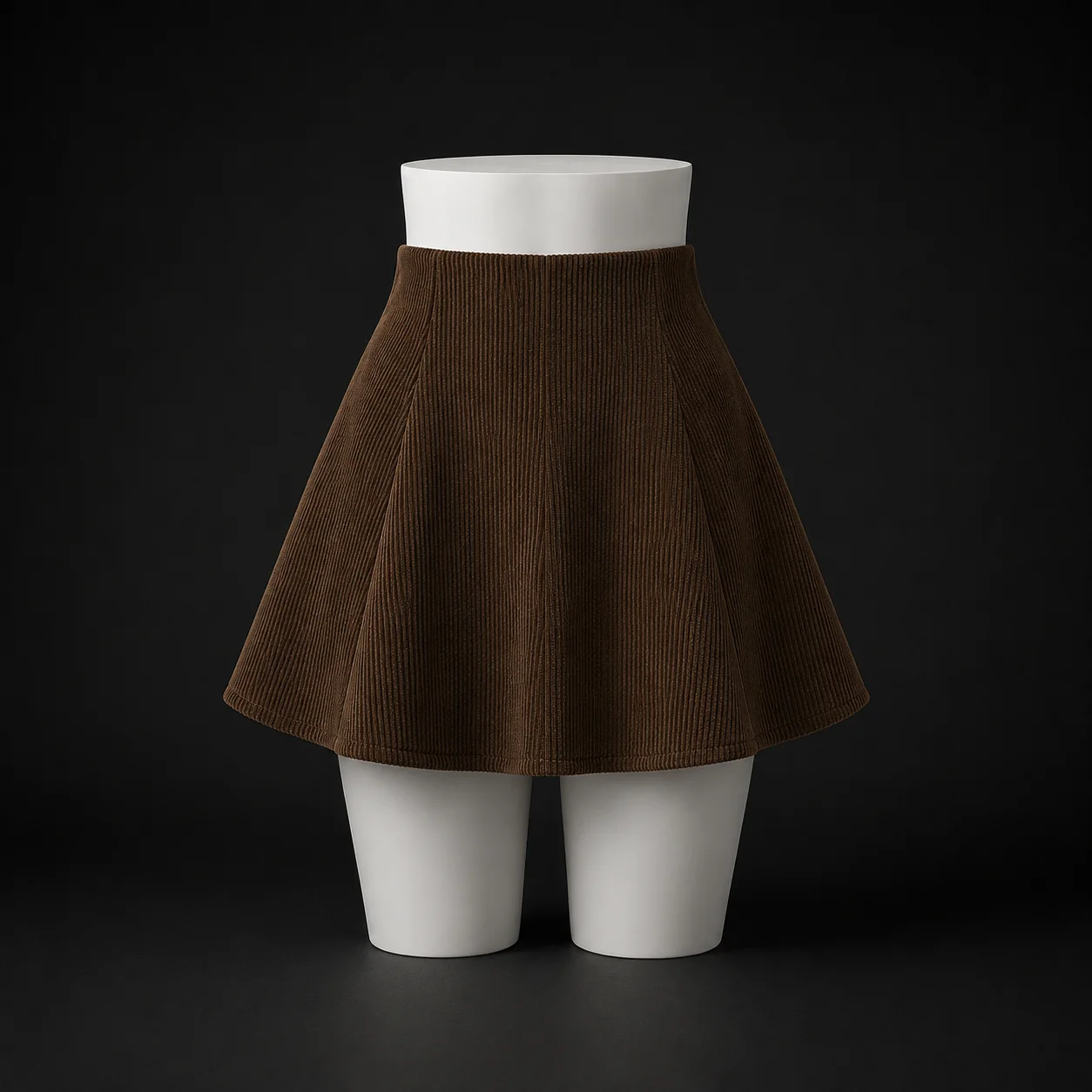 Women Autumn Winter Corduroy Mini Skirt High Waist A Line Flared Skater Skirt Slim Fit Korean Casual Short Skirt