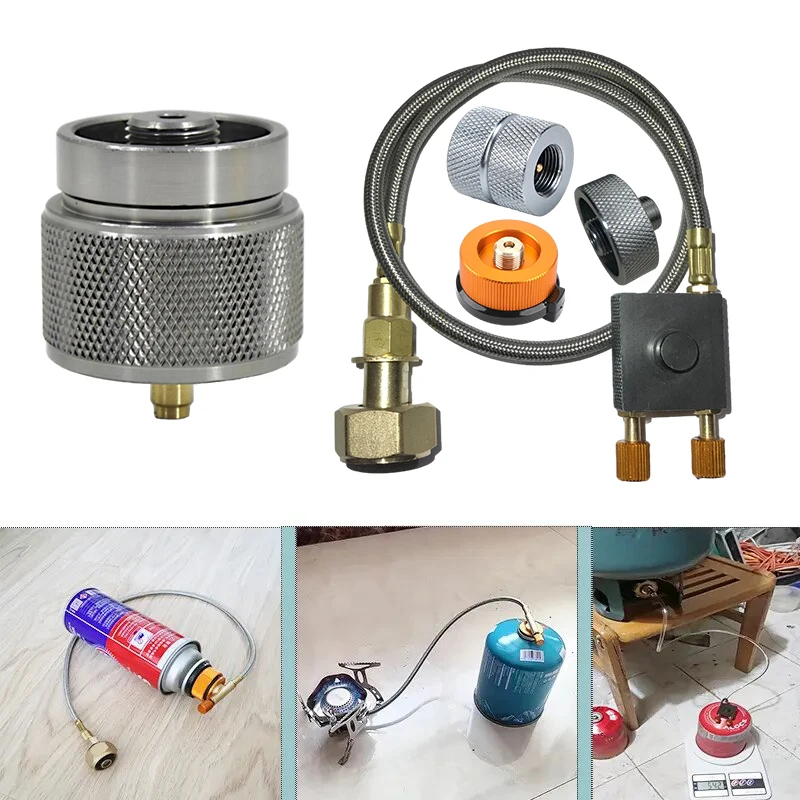 Outdoor Camping Gas Tank Conversion Adapter Propane Cylinder Filler Tube Pressure Relief Gas Tank Stove Connector Accessories