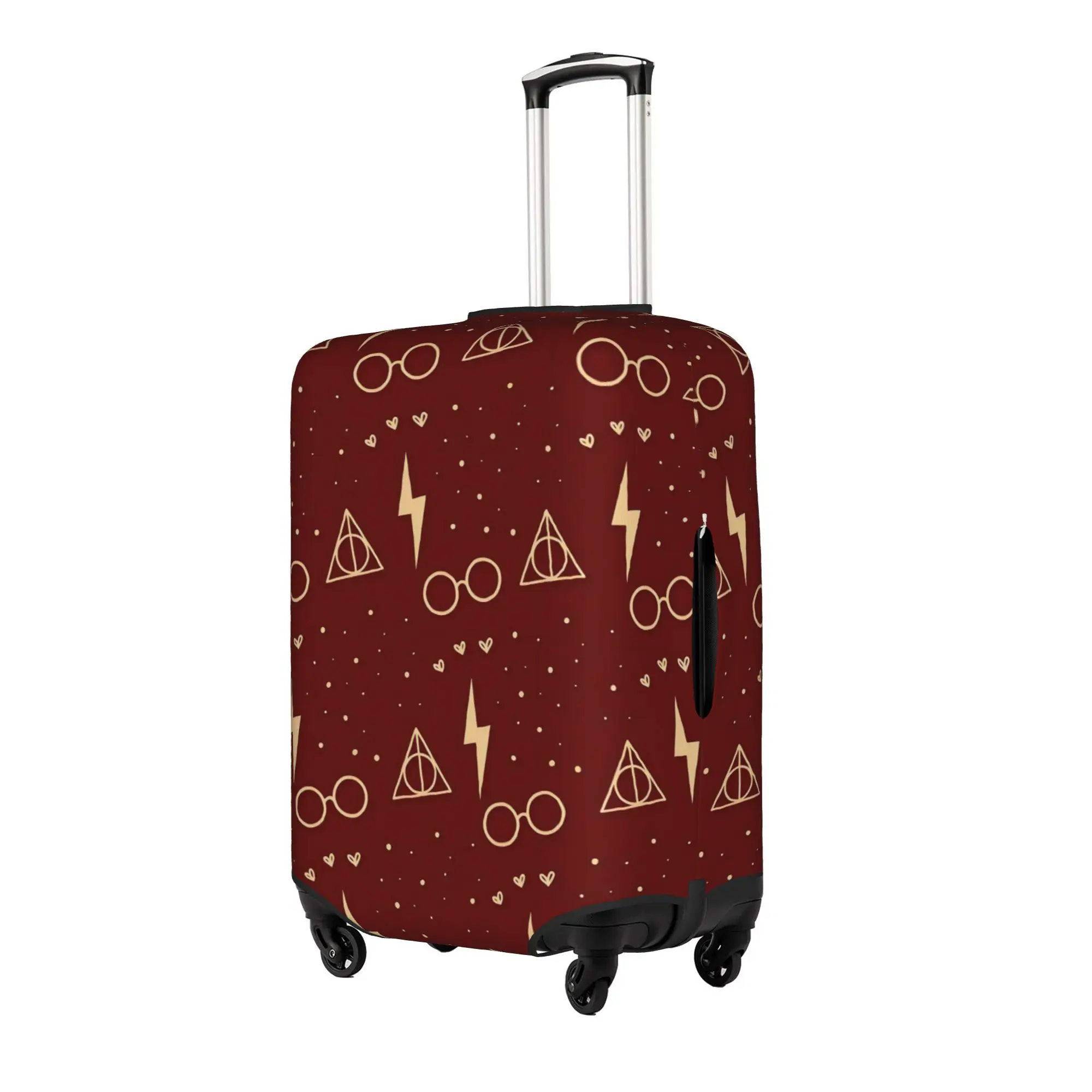 Custom Funny H-Harryes Anime Halloween Luggage Cover Protector Elastic Magic School Travel Suitcase Covers