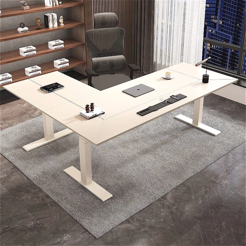 

Nordic Creative Corner Electric Lift Desk Minimalist Designer Computer Desk L-shaped Writing Workstation Office Furniture FYCD