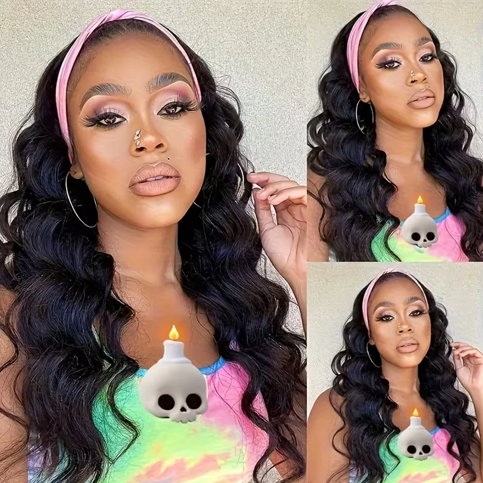 Headband Wig Human Hair Wigs Body Wave Headband Wig Glueless Human Hair Wig None Lace Front Wigs Wear And Go Machine Made Wigs - view 3