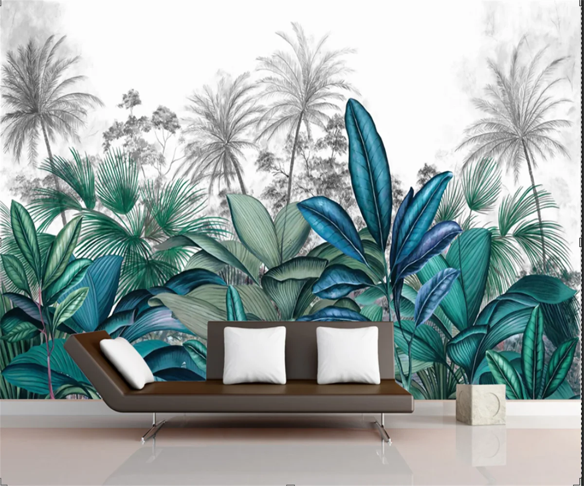 Custom Wallpaper green plants Forest Mural European Retro Photo mural Bedroom living room background wall decoration wallpaper