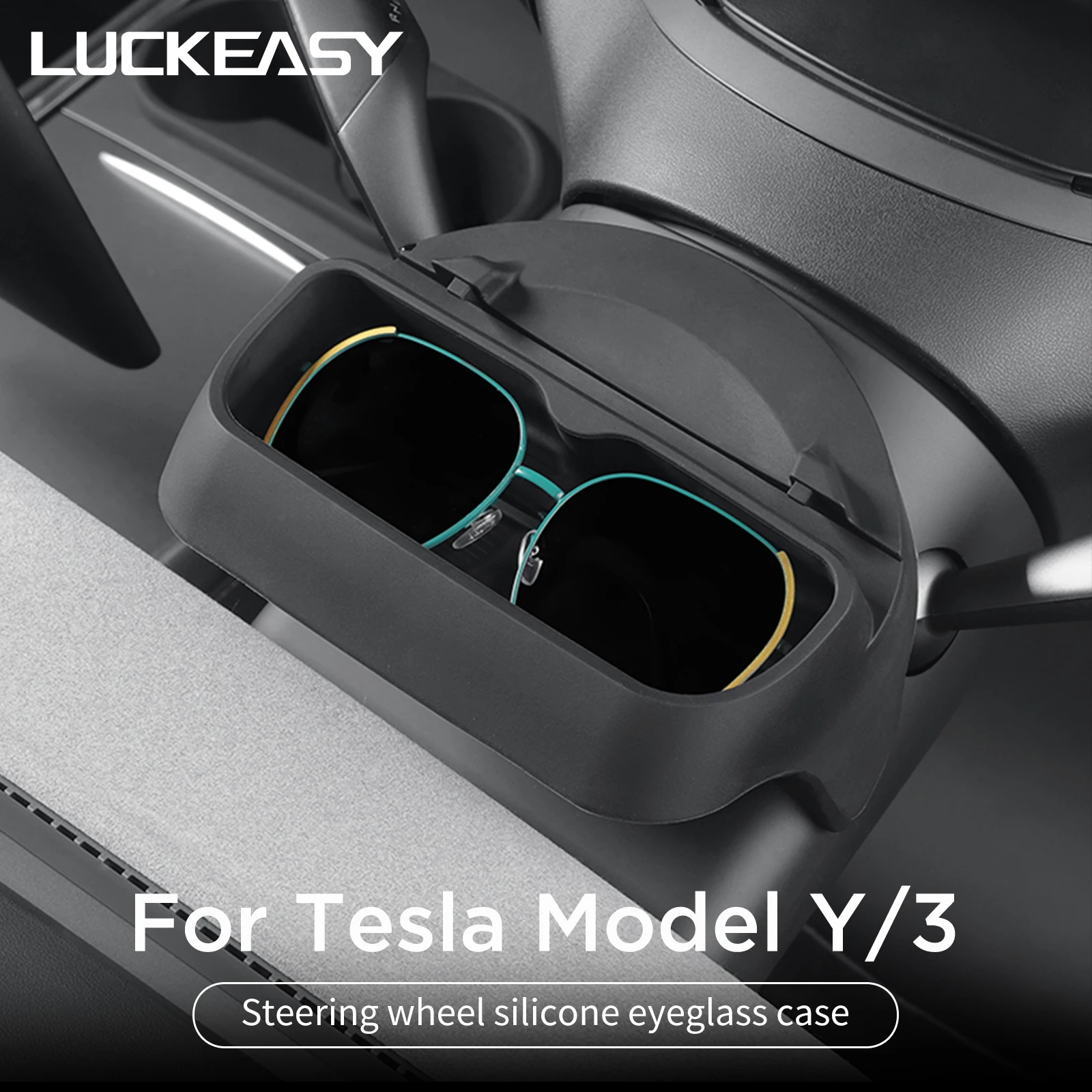 

For Tesla Model Y 2024 Car Glasses Storage Box Model 3 2021-2022 Car Mounted Sunglasses Organizer Case Auto Interior Accessories