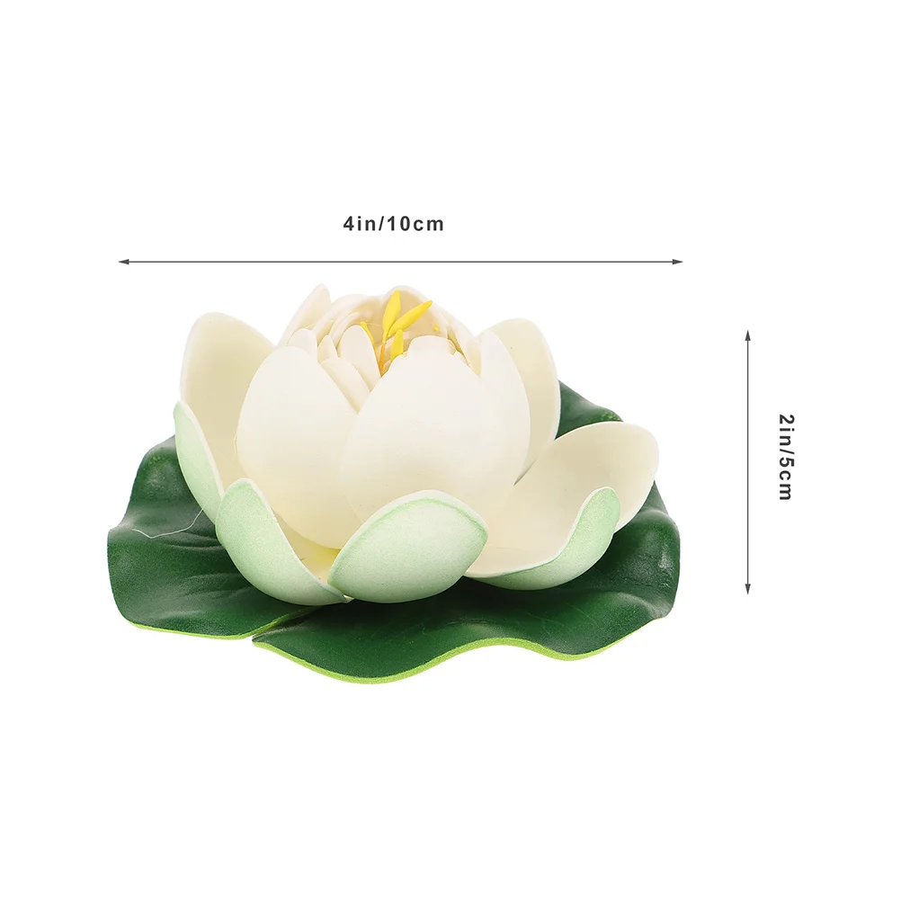 4 Pcs Pond Decoration Simulated Half-open Lotus Leaf Artificial Flower Floating Set Fish Tank Plants Flowers Decorations for