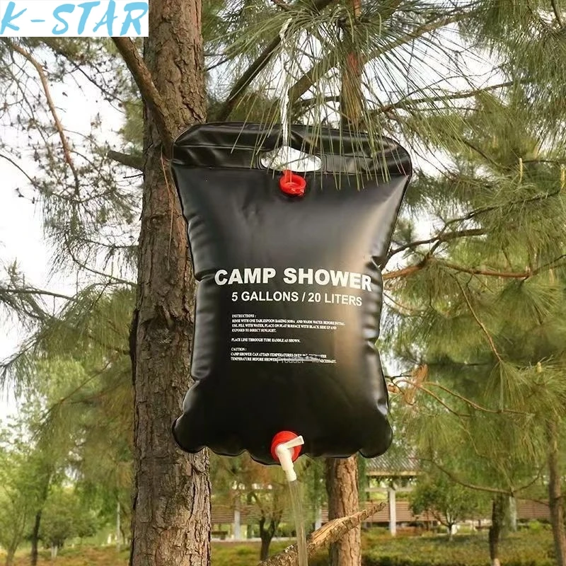 K-star Outdoor Camping Shower Bag 20L Solar Hot Water Bag Portable Outdoor Shower And Shower Cool Shower Water Storage Bag 2024