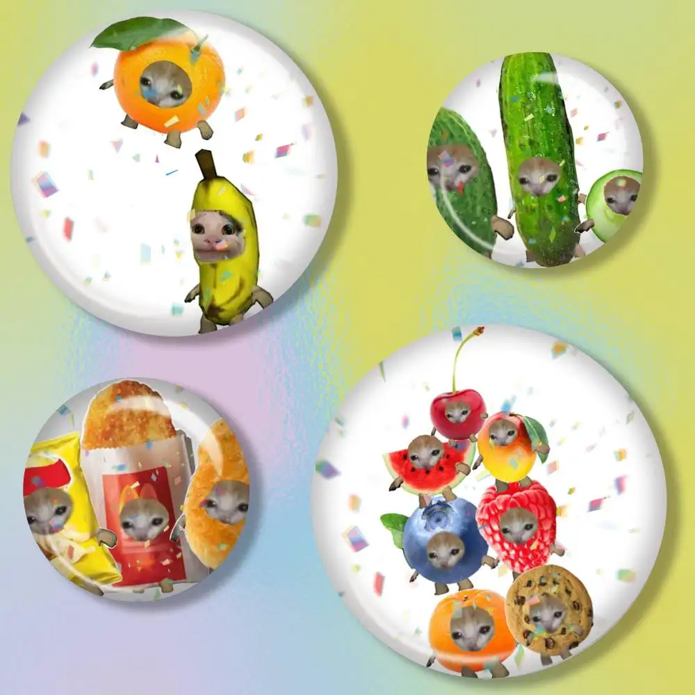 Potato Cat Tomato Kitten Couple  Tin badges in 25/32/44/58/75mm, brooch pins for accessories & gifts,Souvenir.