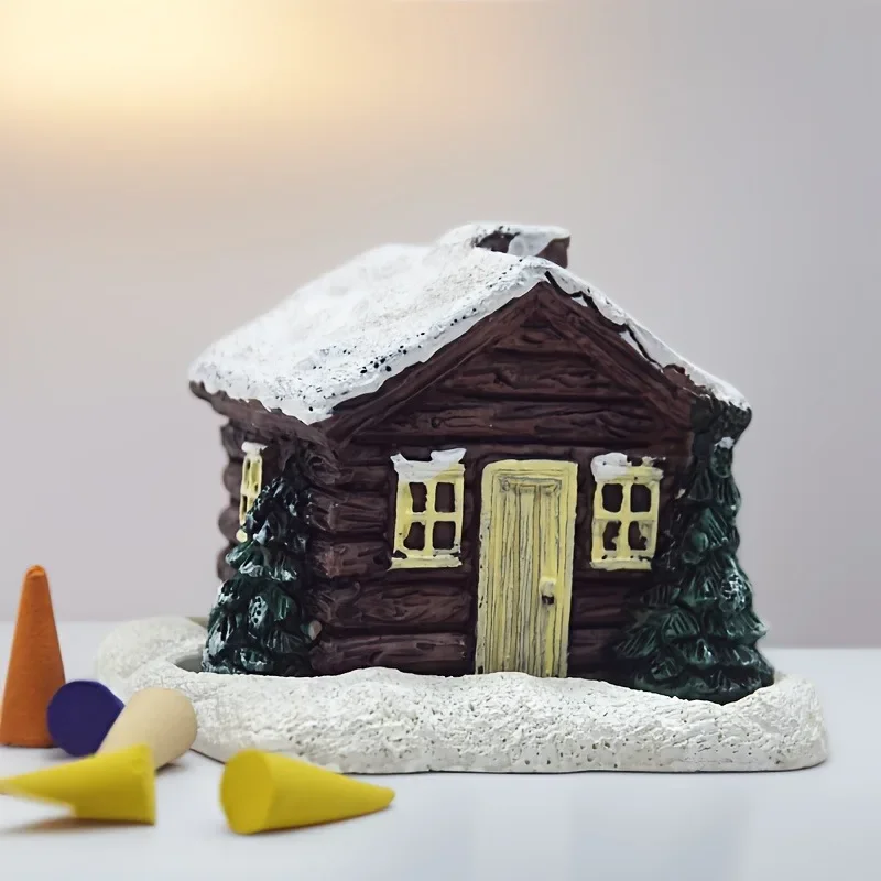 

Elegant Resin Christmas Snowhouse Aromatherapy Stove Desktop Decor Holiday Atmosphere Decoration Ideal Christmas Gift