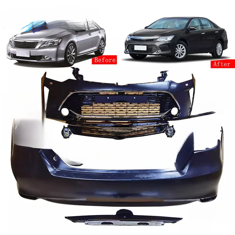 High Quality Facelift Conversion Body Kit Front Rear Bumper Upgrade Parts Fit for Camry 2012 Update to 2015 Style