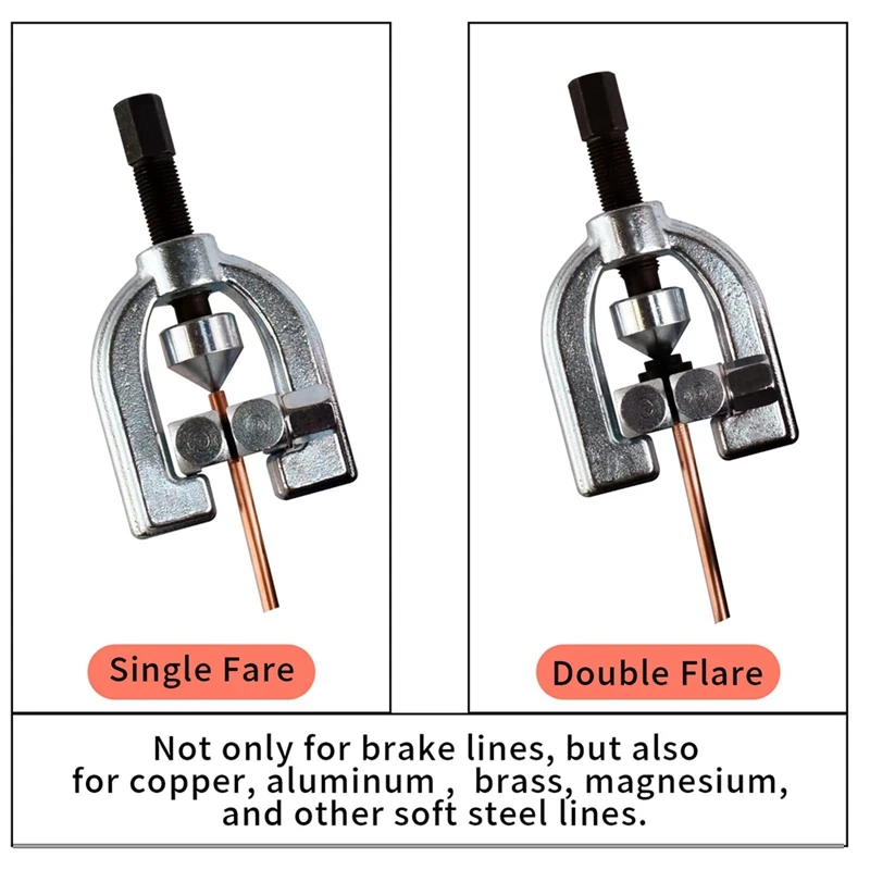 1/4 Brake Line - Brake Tubing Kit 25 Ft. With 16 Inverted Flare Fittings And 4 Unions+Double & Single Flaring Tool Kit Durable