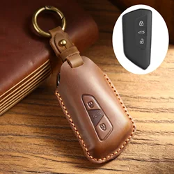 Layer Leather Car Key Case Cover for VW Volkswagen Golf 8 MK8 ID3 ID4 Cupra Skoda Octavia A8 SEAT Leon MK4 Formentor Tarraco