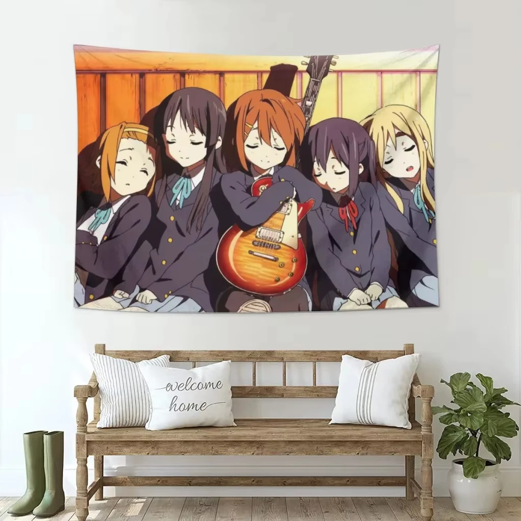 اليابان Kawaii جديد K-ON! أنيمي نسيج جدار الكرتون صورة خلفية معلقة جدار غرفة ديكور الجمالية المفروشات الزخرفية المنزل