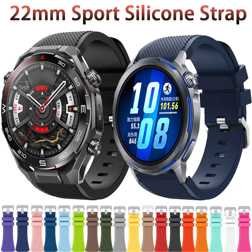 22mm Silikonarmband für Huawei Watch Ultimate 2 GT Runner 2 GT6 GT5 GT4-3-2 46mm Armband Amazfit Active Max Balance 2 1 Bip 6