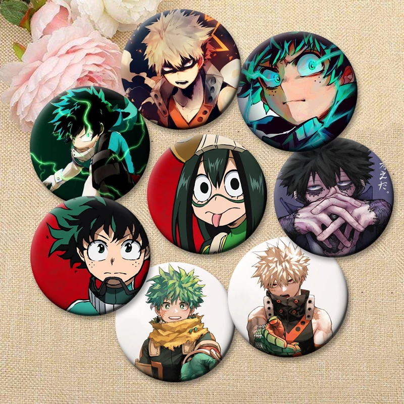 أنيمي بطلي الأكاديمية دبابيس Midoriya Izuku Bakugou Katsuki شارة تودوروكي شوتو Ochaco Uraraka الكرتون دبابيس اكسسوارات #1