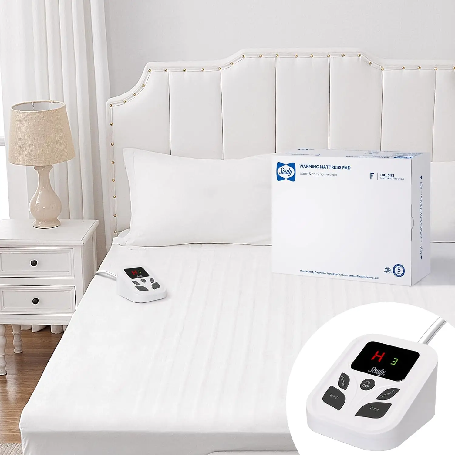 

Full Size Electric Heated Mattress Pad with 10 Settings, Auto Shut Off, Fits Up to 15 Inch Deep Pocket, Machine Washable