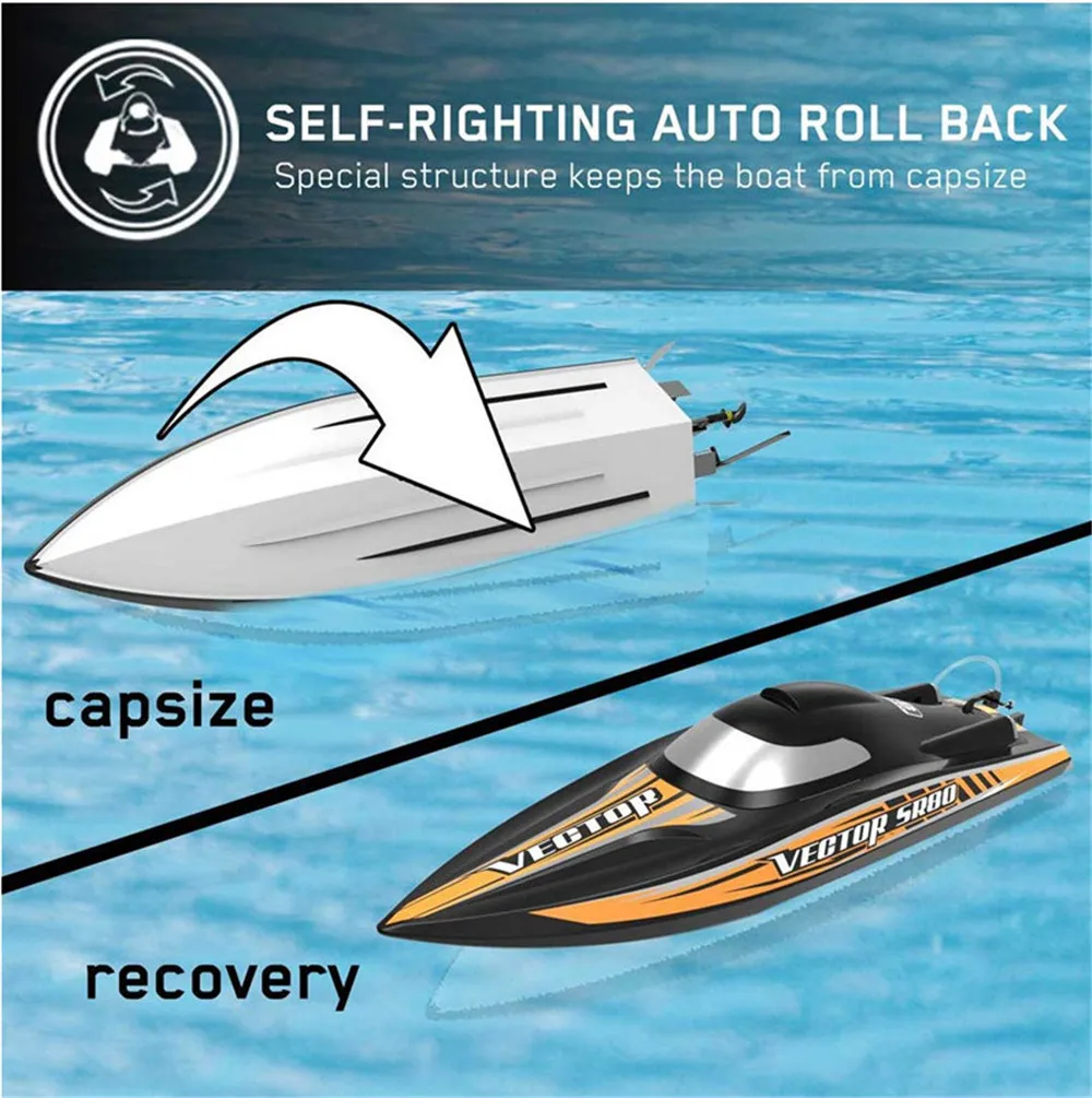 Volantex Vector SR80 80cm 2.4G RC Boat ARTR Brushless 60A Water-cooled Remote Control Boat Outdoor Toys for Adults Kids Boys