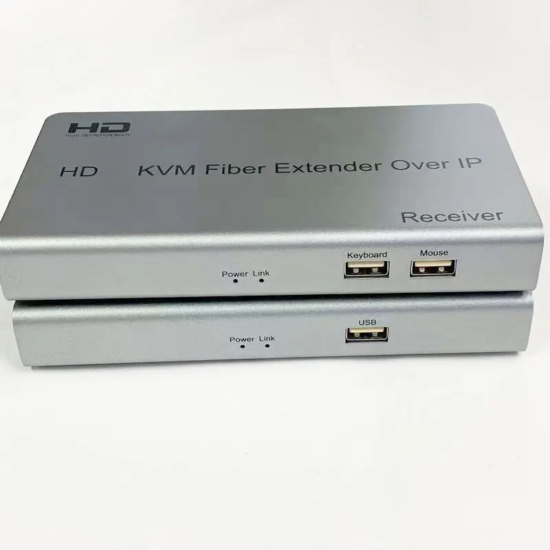 20km KVM Fiber Extender Over IP LC HDMIcompatible to Fiber Optic Transceiver Extender Support Multipoint to multipoint For Mouse