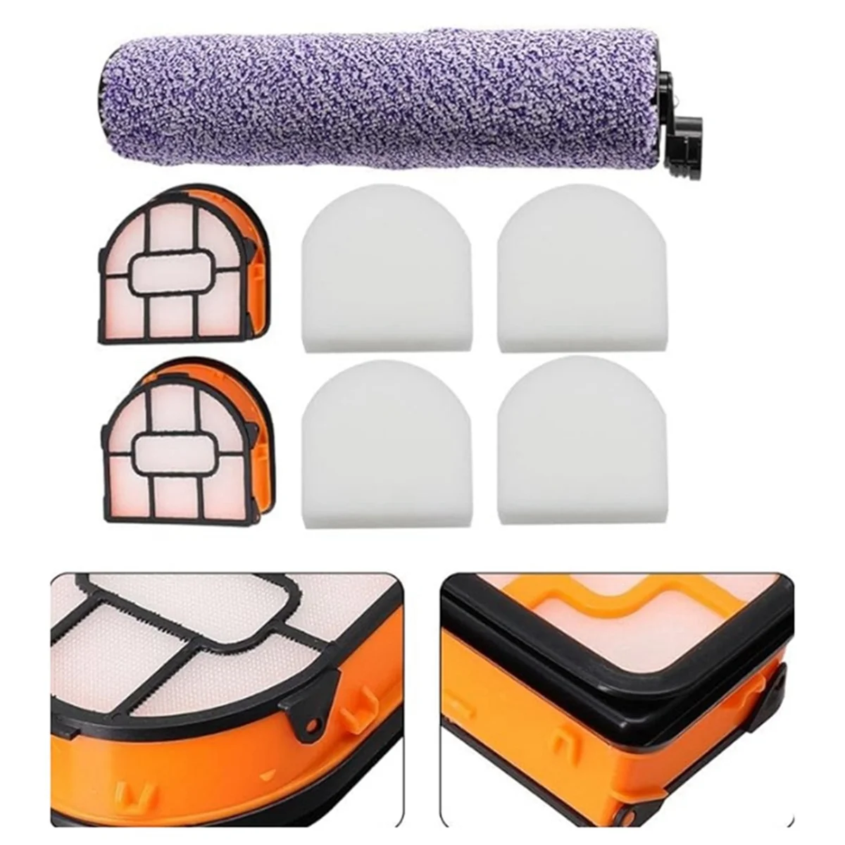 Pacote de rolo de escova e filtro de substituição WDB1F2 para peças de aspirador de pó Hydrovac WD101 WD201 WD100 WD200 AW201, B