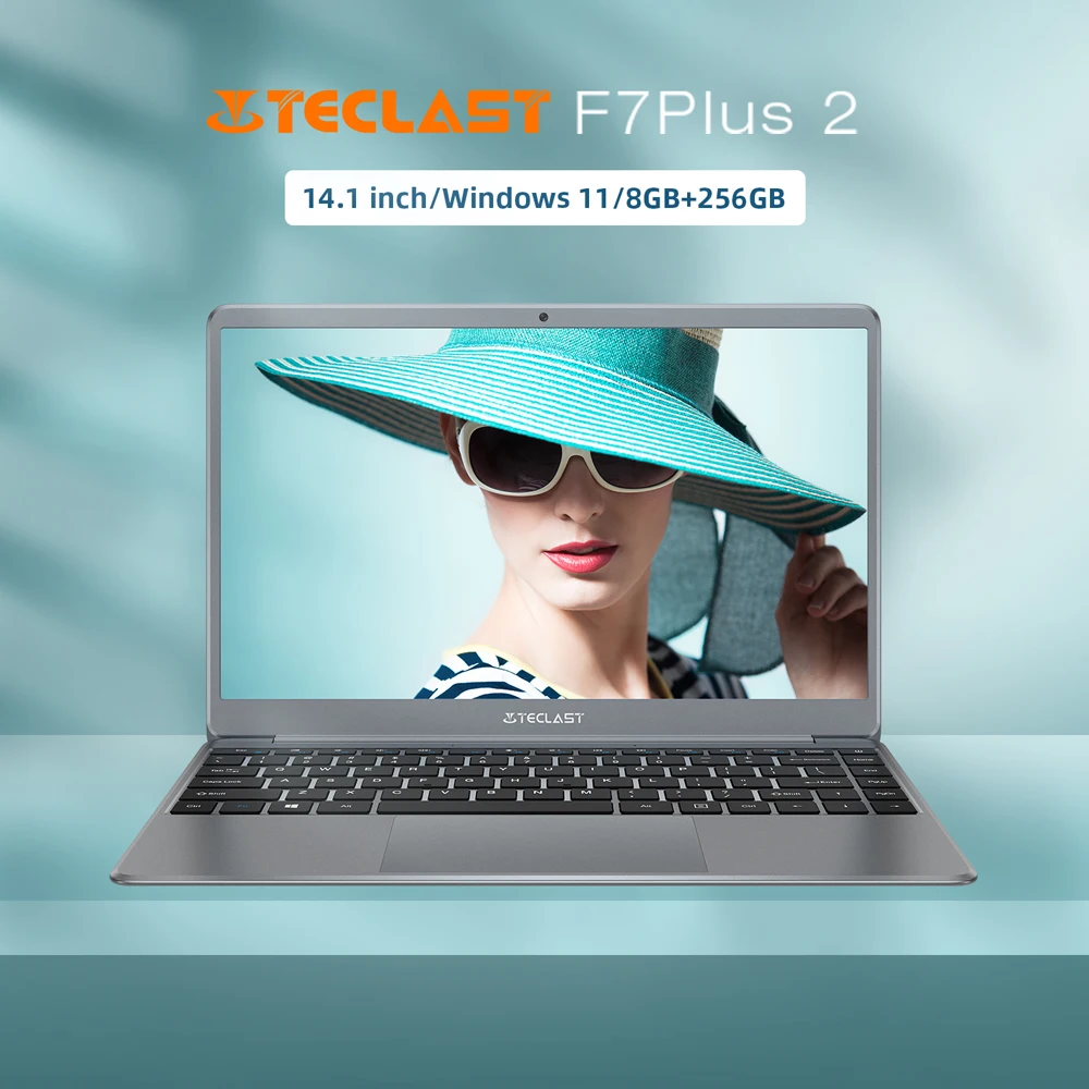 Teclast F7 Plus 2, 14.1 inch laptop, Windows 11, 1920x1080 IPS, Gemini Lake N4120, 8GB RAM, 256GB ROM, UHD graphics 600 GPU, Dual Band Wi-Fi, 38000mWh