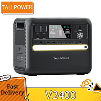 TALLPOWER V2400 Portable Power Station 2160Wh LiFePo4 Solar Generator 2400W AC Output Adjustable Input Power LED Light 13 Output