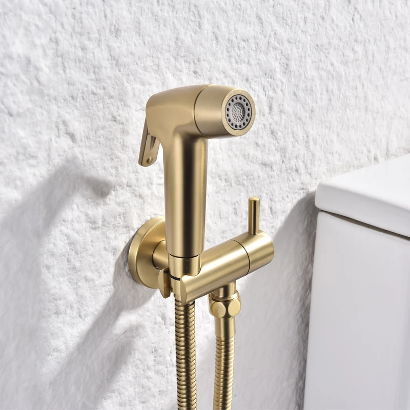 Handheld round Faucet Sprayer with Flexible Spring Shower Head - Handheld Water Bathroom Accessory Set with Telephone Line Hose