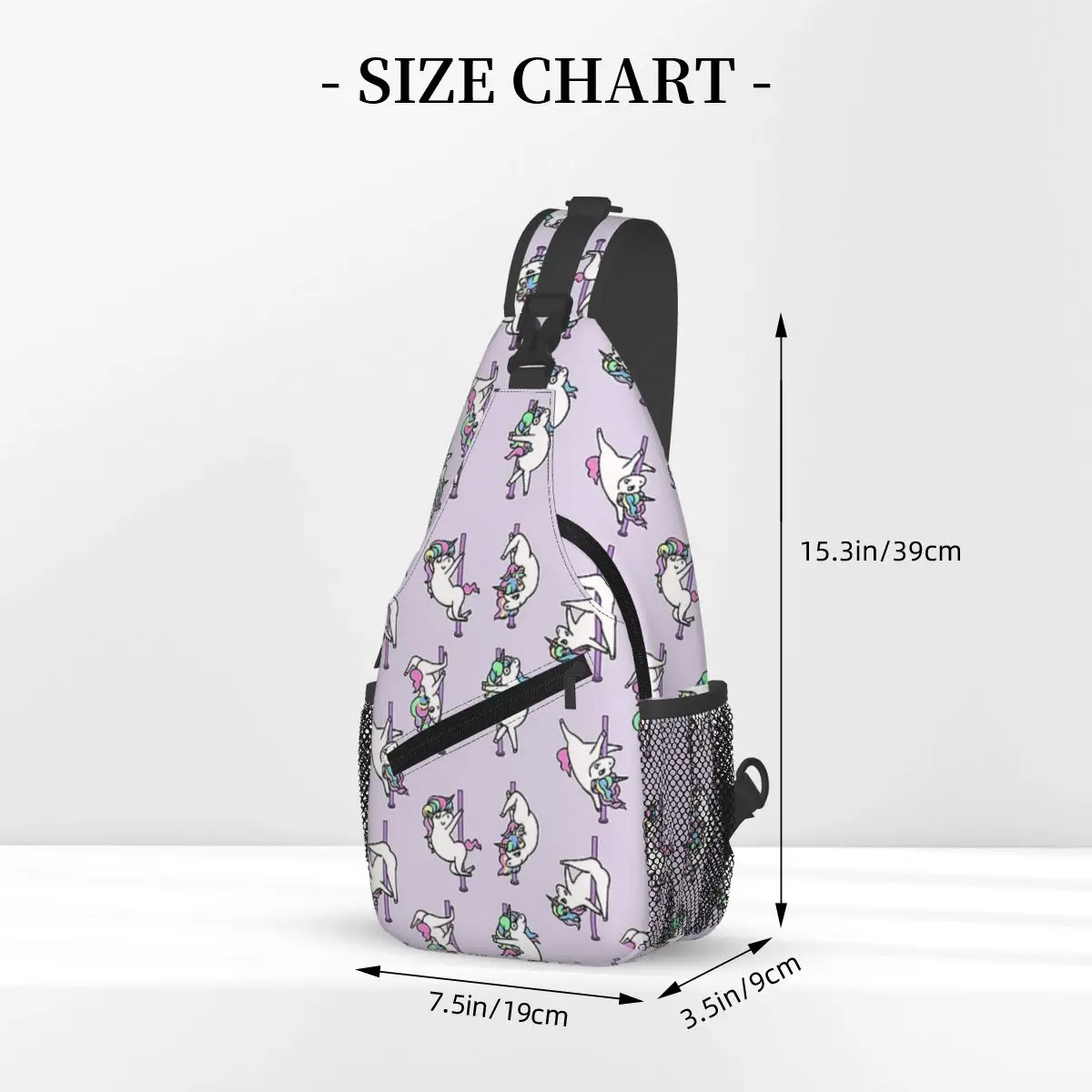 Unicorn Pole Dancing Club Chest Bag Men Sling Crossbody Backpack Chest Bag Travel Hiking Daypack Shoulder Bag view 2