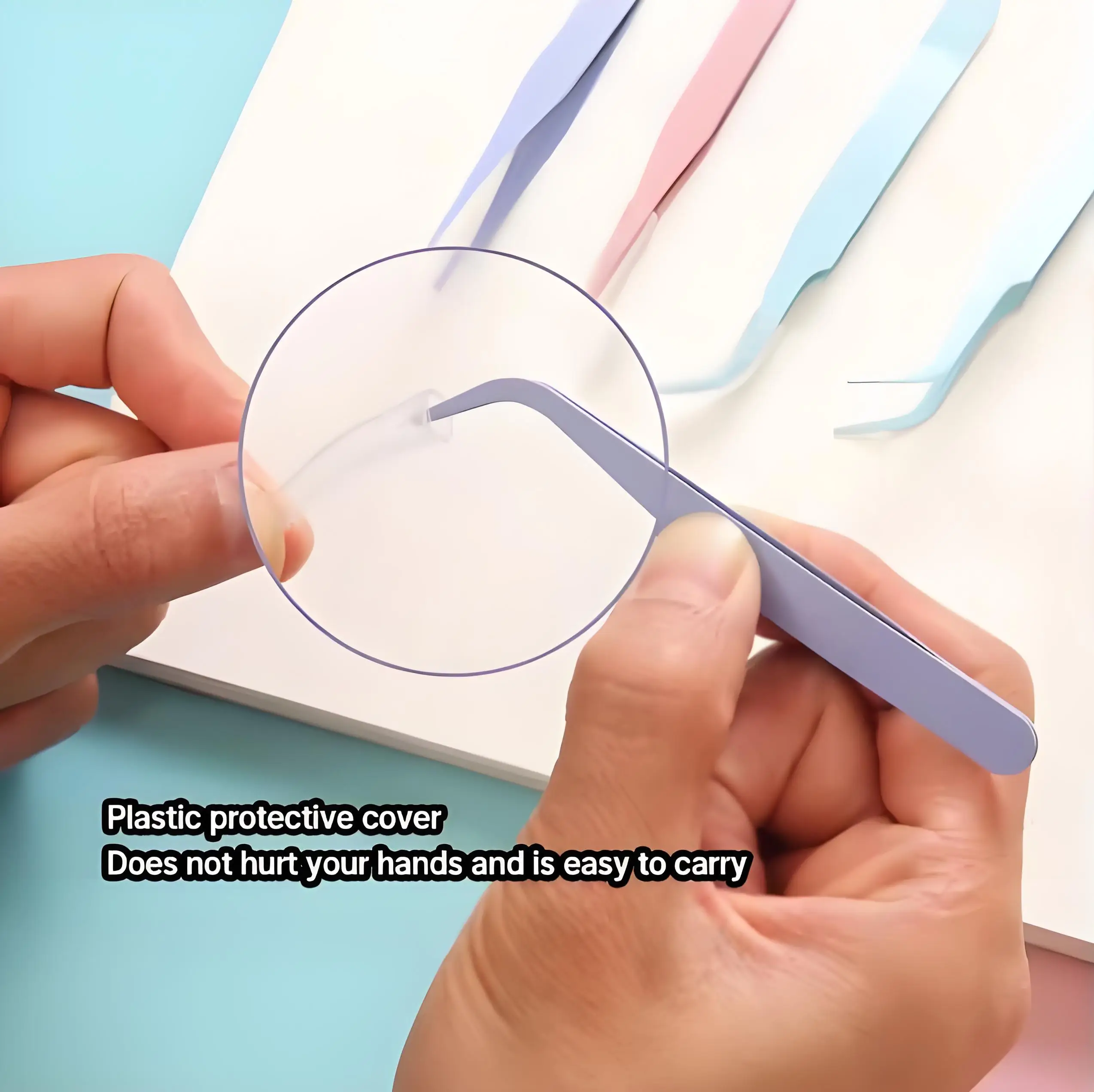 2PCS Macaron Tweezer Set Straight Bent Pointed Stainless Steel Clips Suitable for DIY Scrapbooking Stickers Eyelash Extension